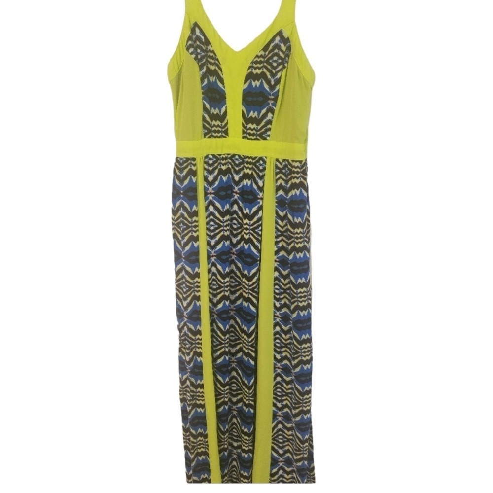 Flying Tomato Long Lime Green Blue‎ DressSz Small